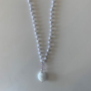Blue and Lavender Quartz Necklace